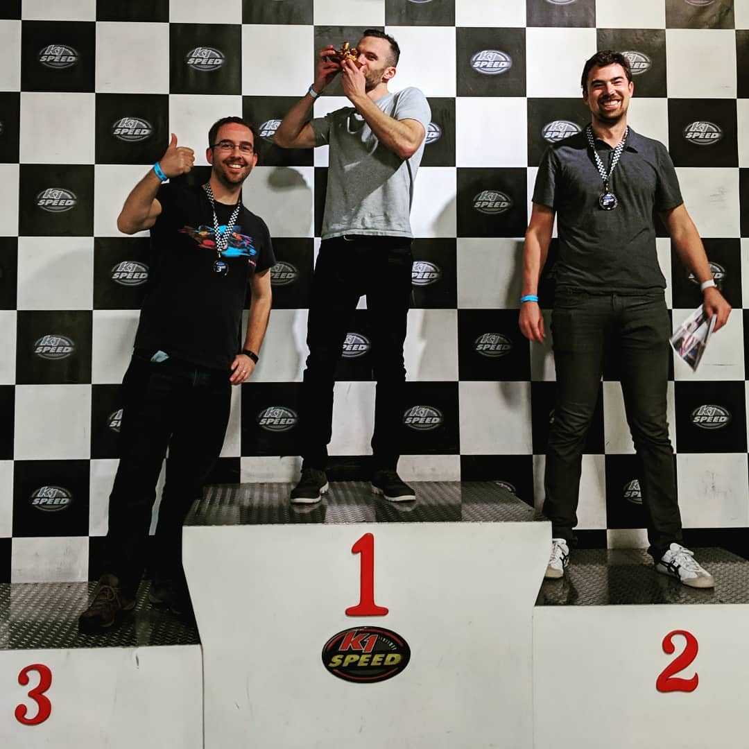 Team outing: go-karts! First time since… probably my bachelor party? :) Came in 3rd, not bad. Oh and that’s just a crazy Australian in 1st, pretending to do a shoey… it’s what they do (google it: Daniel Ricciardo Shoey)